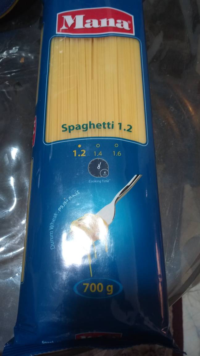 رشته اسپاگتی(ماکارونی)1.2و1.5مانا وزرماکارون